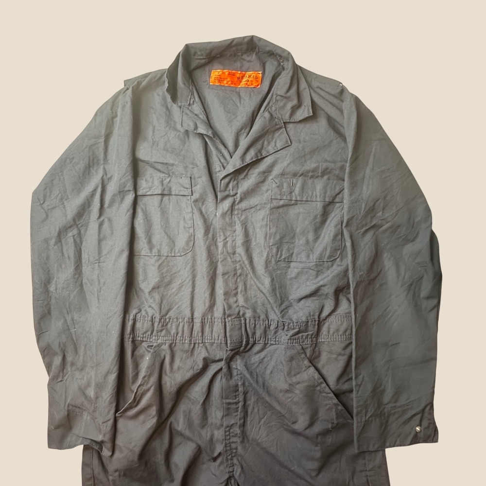 Red Kap Coverall Mens M-SH CP30NVG Navy Blue Long Sleeve Snap Front Utility